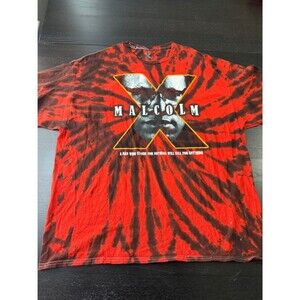 Malcolm X Graphic T Shirt Red Black Tie Dye Vintage Style Civil Rights Tee